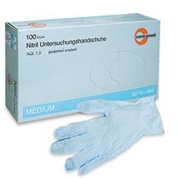 Nitril Handschuhe puderfrei blau, groß, 100 Stück