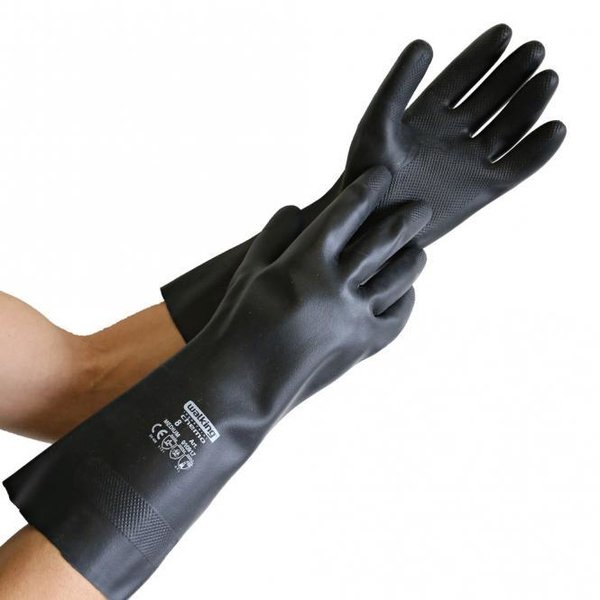Latex-Chemikalienschutz-Handschuh CHEMO, 33 cm, schwarz, 6 Paar, Größe L