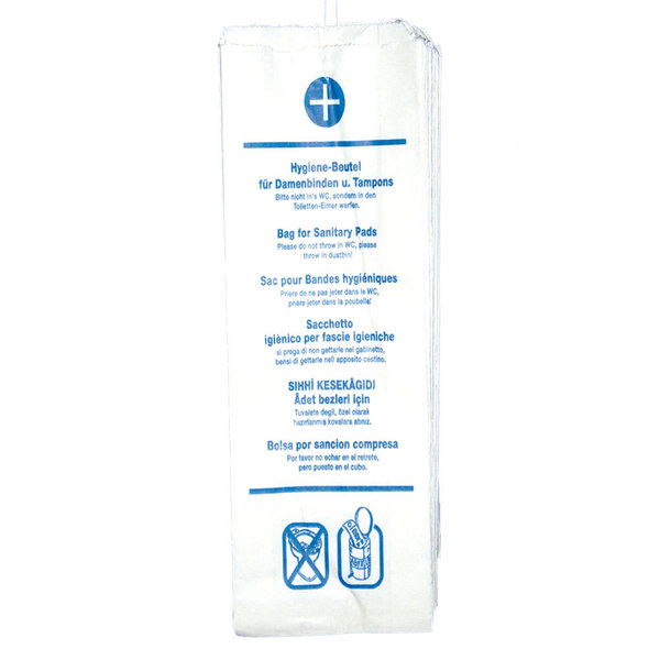 Hygienebeutel Papier, weiß, 29 x 12 x 4.5 cm, 10 x 100 Stück