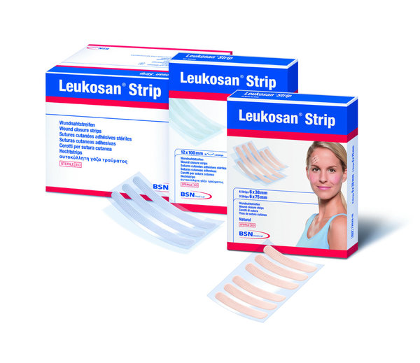 Leukosan® Strip Natural, 6 x 38 mm, hautfarben, steril, im Peelbeutel, 50 St.