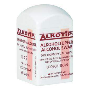 Alkotip Alkoholtupfer in der Dispenserdose  150+5 Stück