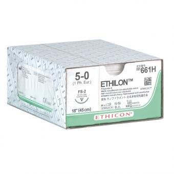 Ethilon / Ethilon II / Ethicon, FS2, schwarz monofil, Metric 2 ,USP 3/0, Länge 0,45m, 36 Stück