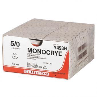 Monocryl, Ethicon, FS2, ungefärbt monofil, Metric 1,5, USP 4/0, Länge 0,45m, 36 Stück