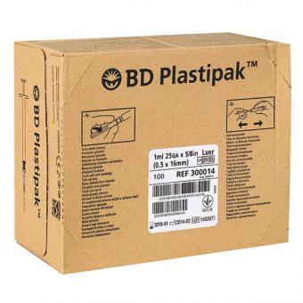 Plastipak Tuberkulinspritzen 1 ml, BD Mit Luer-Ansatz, mit Kanüle 0,50 x 16 mm 120 Stück
