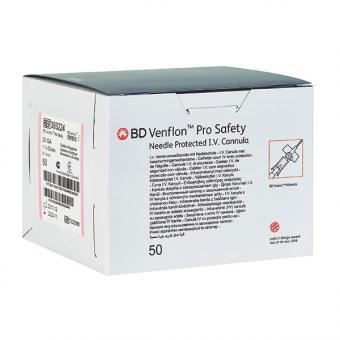 Venflon Pro Safety Sicherheits-Venenverweilkanüle 22 G 	25 mm 	0,9 mm 	42 ml/min. 	blau  50Stück