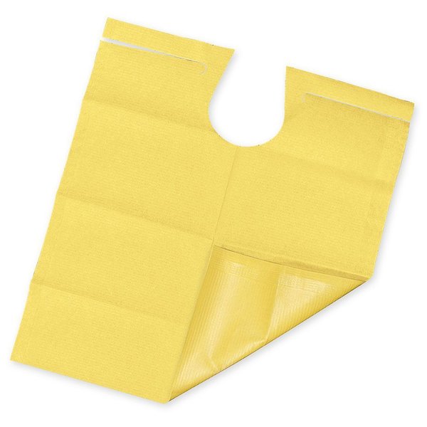Patientenumhänge Tissue/PE, 53 x 60 cm, yellow sunshine (80 Stck.), 1 Rolle