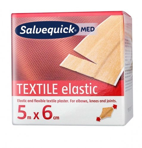 Salvequick Textile elastic/Textilpflaster, 5 m x 6 cm